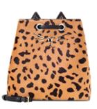 Charlotte Olympia Feline Printed Calf Hair Bucket Bag
