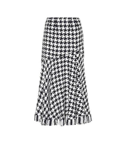 Oscar De La Renta Houndstooth Midi Skirt