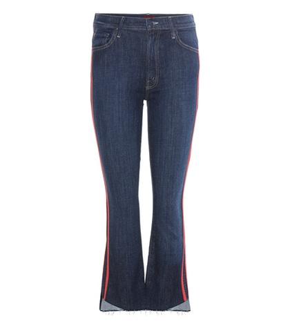 Mother The Insider Crop Step Fray Striped Jeans