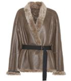 Brunello Cucinelli Fur-trimmed Leather Jacket
