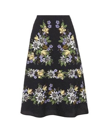 Erdem Tiana Floral-printed Midi Skirt