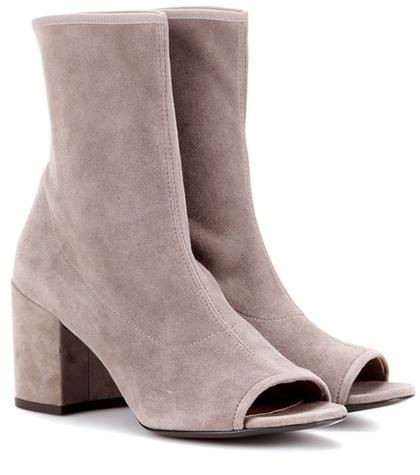 Stuart Weitzman Bigkoko Bingo Leather Peep-toe Ankle Boots