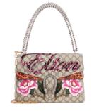 Gucci Dionysus Medium Canvas And Snakeskin Bag