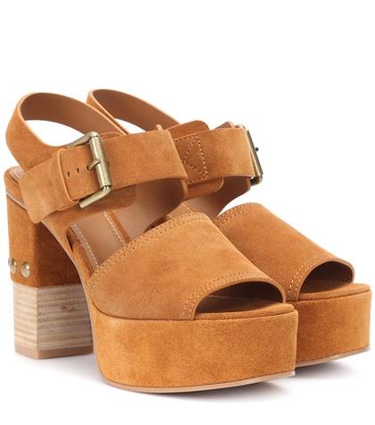 Gucci Suede Plateau Sandals