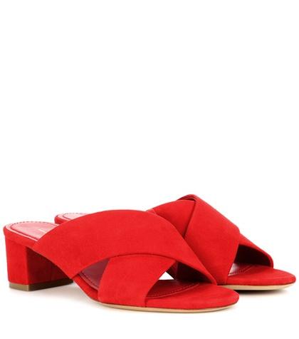 Mansur Gavriel 40mm Crossover Suede Sandals