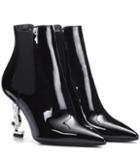 Saint Laurent Opyum 85 Patent Leather Ankle Boots