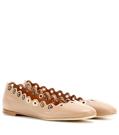 Acne Studios Flo Embellished Leather Ballerinas