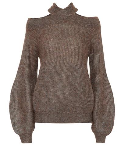 Brunello Cucinelli Ribbed Cold-shoulder Sweater