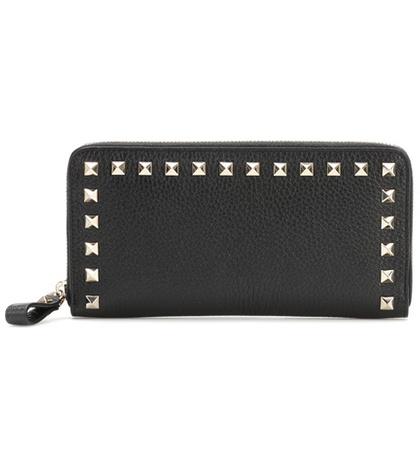 Saint Laurent Valentino Garavani Rockstud Leather Wallet