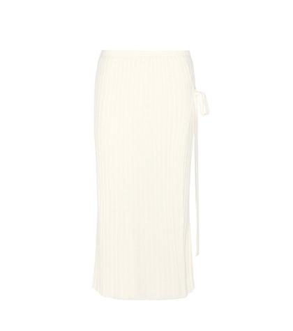 Helmut Lang Ribbed Wool Skirt