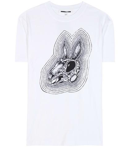 Mcq Alexander Mcqueen Bunnny Be Here Now Printed Cotton T-shirt