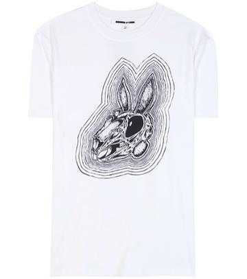 Mcq Alexander Mcqueen Bunnny Be Here Now Printed Cotton T-shirt