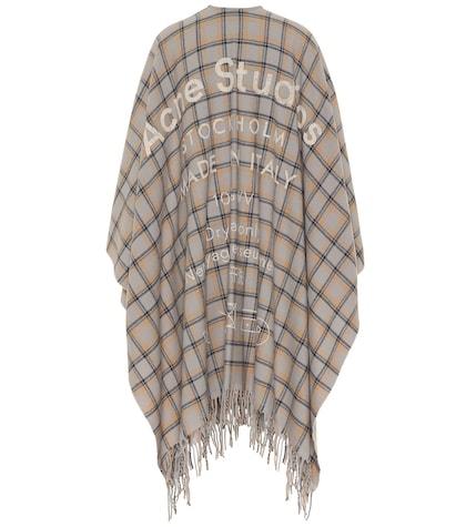 Brunello Cucinelli Cassiar Checked Wool Cape