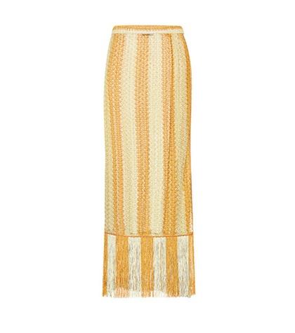 Redvalentino Crochet-knit Striped Wrap Skirt