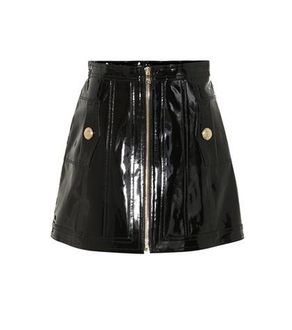 Balmain Patent Leather Miniskirt