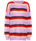 Miu Miu Striped Mohair-blend Sweater