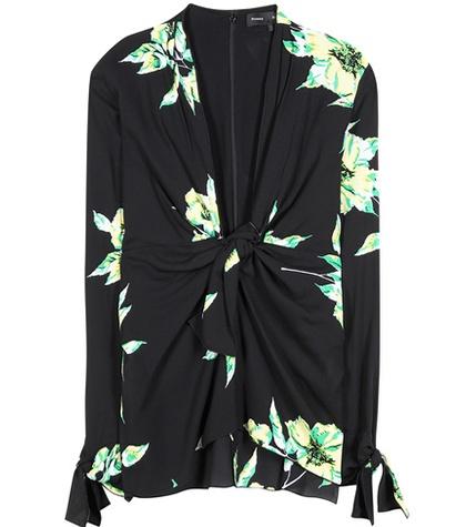 Rick Owens Printed Crêpe Georgette Silk Top