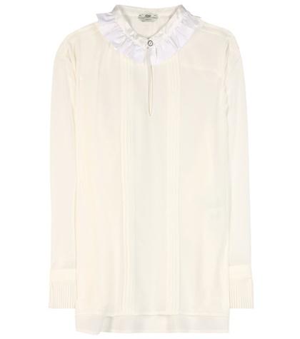 Fendi Pleated Silk Blouse