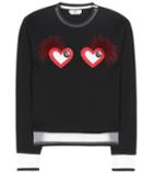 Fendi Leather And Fur-embellished Sweatshirt