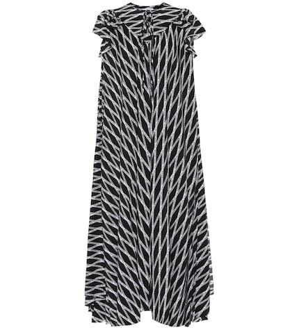 Balenciaga Printed Silk Midi Dress