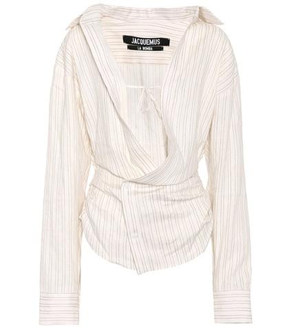 Jacquemus Asymmetric Linen And Cotton Blouse