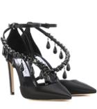 Veronica Beard X Off-white Victoria 100 Embellished Satin Pumps