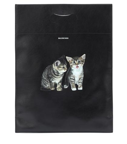 Balenciaga Kitten S Leather Shopper