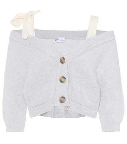 Redvalentino Off-the-shoulder Wool Cardigan