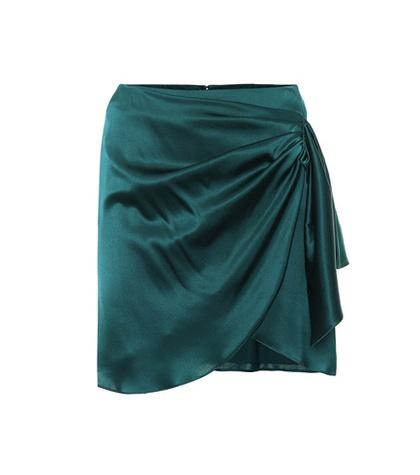 Caroline Constas Koren Gathered Silk Miniskirt