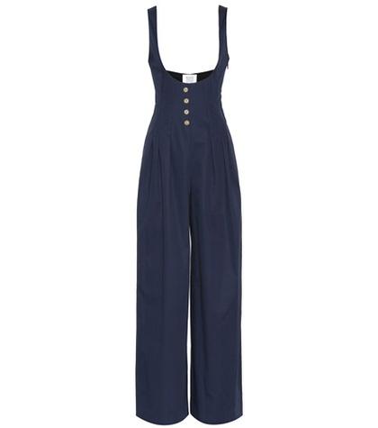 Rosie Assoulin Pleated Cotton-blend Jumpsuit