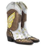 Ganni High Texas Metallic Leather Boots