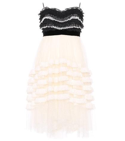 Philosophy Di Lorenzo Serafini Strapless Lace And Mesh Dress