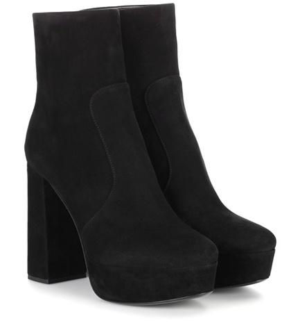 Prada Suede Plateau Ankle Boots