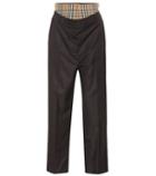 Burberry Check High-rise Straight Wool Pants