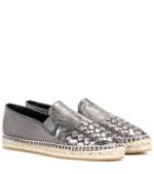 Calvin Klein Collection Intrecciato Metallic Leather Espadrilles