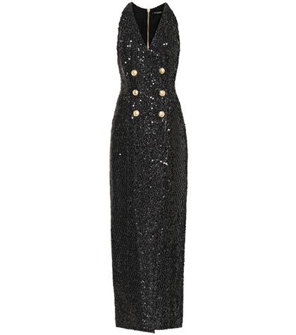 Balmain Sequinned Wrap Dress