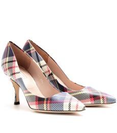Plaid Leather Pumps