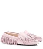 Tabitha Simmons Gommino Fringe Suede Loafers