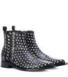 Alexander Mcqueen Braided Chain Leather Ankle Boots