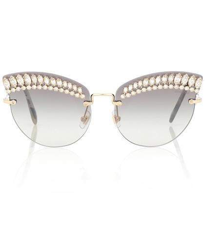 Le Specs Crystal Cat-eye Sunglasses