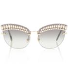Le Specs Crystal Cat-eye Sunglasses