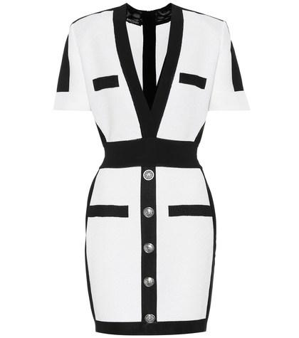 Balmain Metallic Jersey Minidress