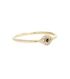 Sydney Evan Small Eye 14kt Yellow Gold Ring With Sapphire And Diamonds