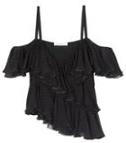 Dolce & Gabbana Ruffled Polka-dot Silk-chiffon Top