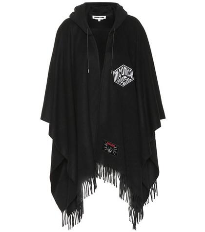 Mcq Alexander Mcqueen Hooded Wool Cape