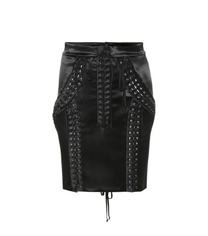 Dolce & Gabbana Stretch Satin Lace-up Miniskirt