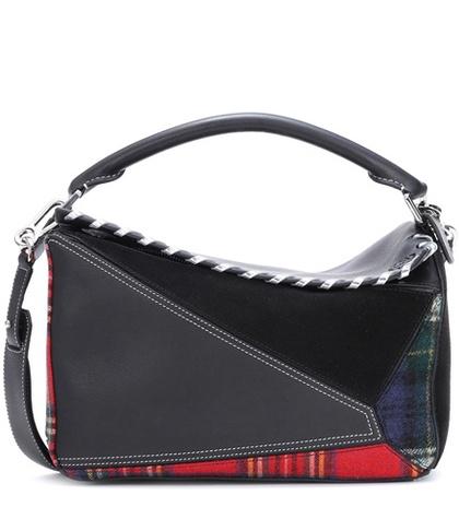 Loewe Puzzle Leather, Suede And Wool Shoulder Bag