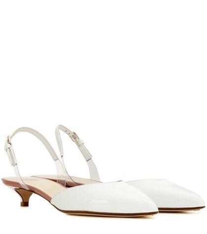 Francesco Russo Patent Leather Slingback Pumps