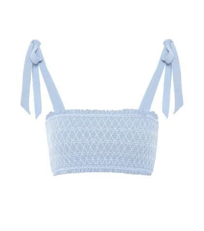 Heidi Klein Cassis Smocked Bandeau Bikini Top
