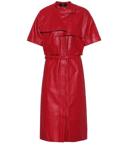 Joseph Riley Short-sleeved Leather Coat
